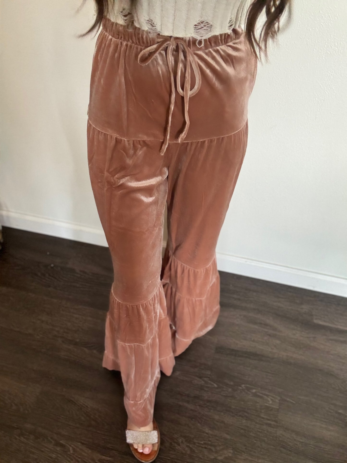 Mineral Wash High Waist Bell Bottom Pants