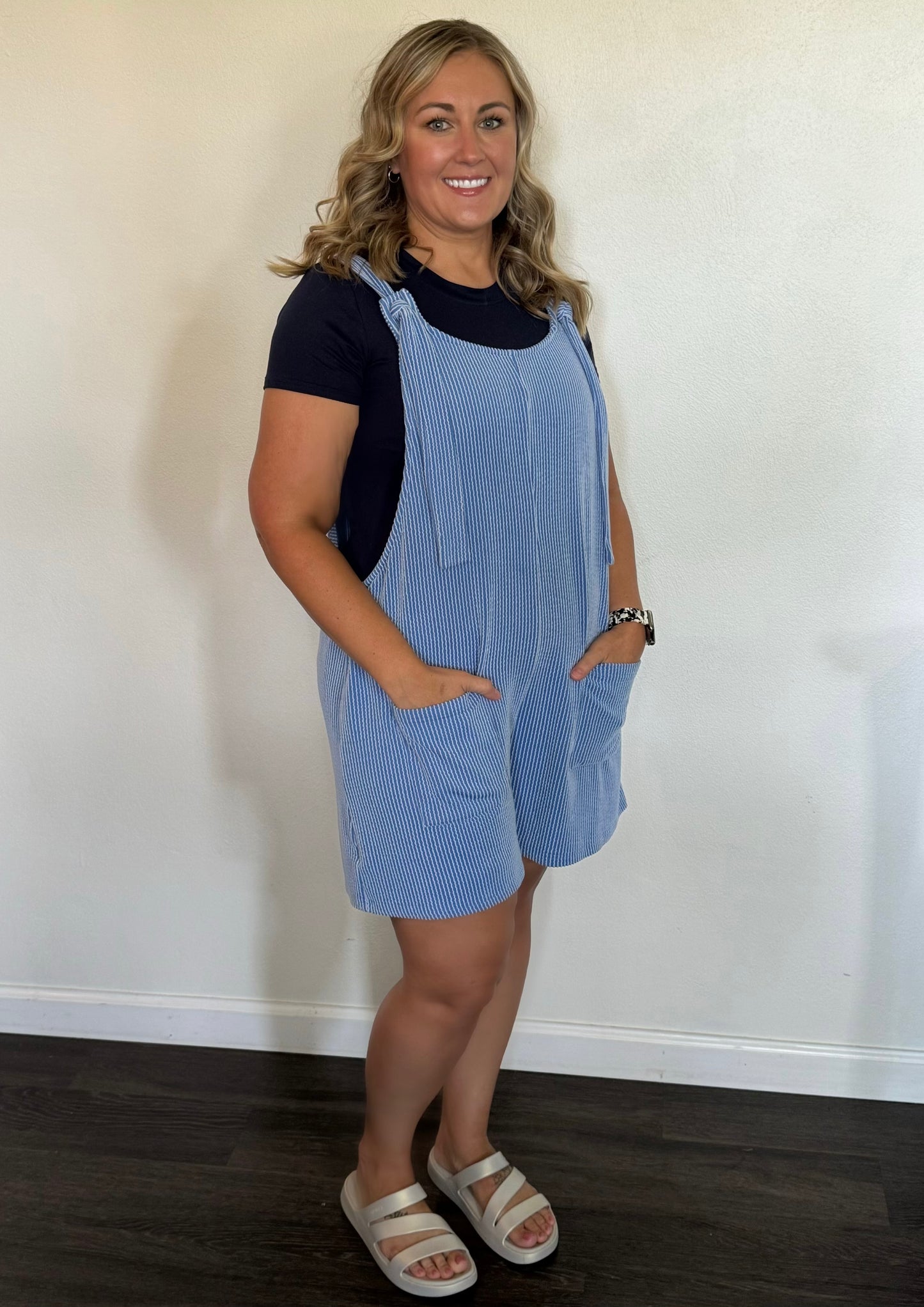 Casual Sleeveless Twisted Strip Knit Jumpsuit