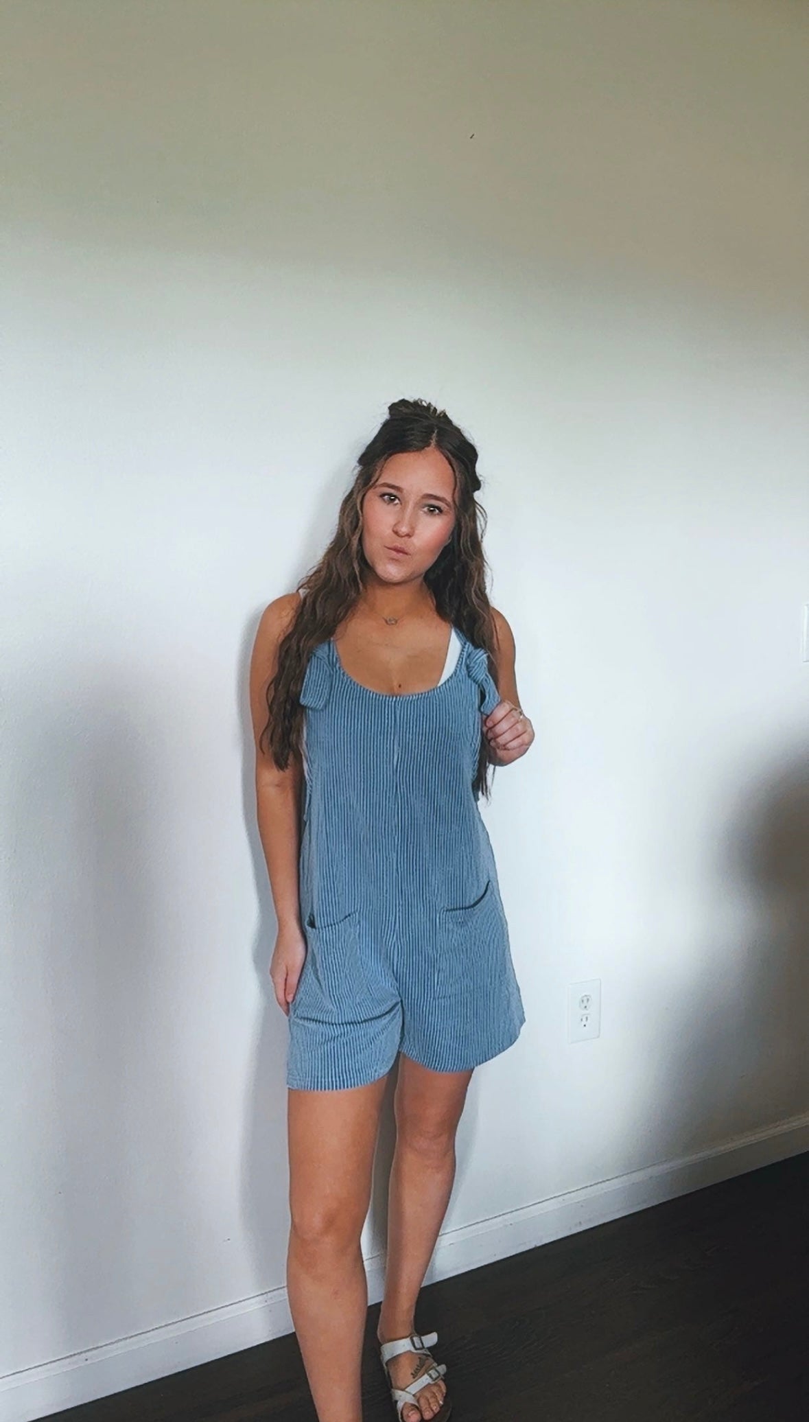 Casual Sleeveless Twisted Strip Knit Jumpsuit