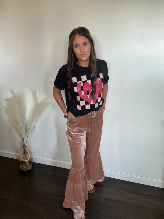 Mineral Wash High Waist Bell Bottom Pants