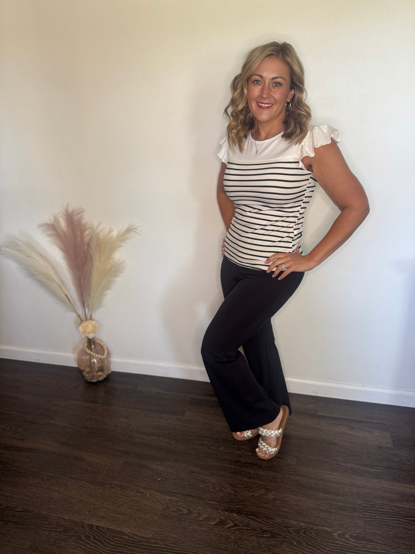 Striped Bow Tie Top