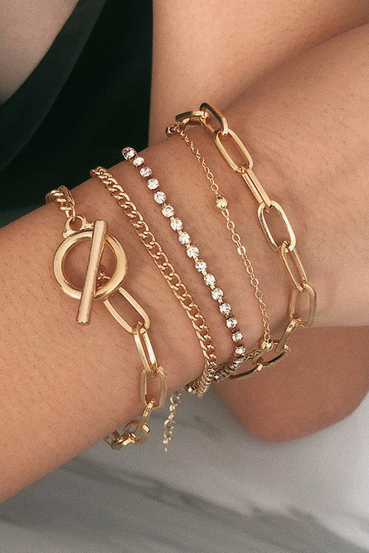 Multi-layered Rhinestone Bracelet Set