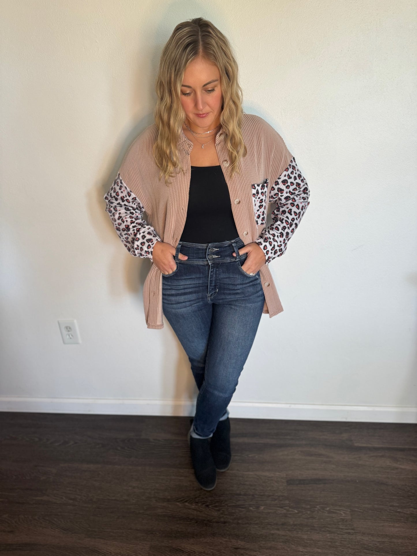 Leopard Ribbed Shacket