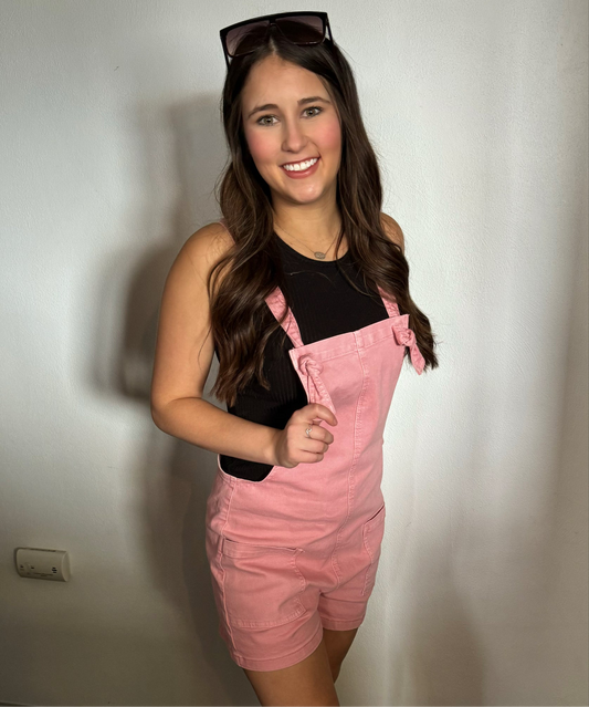 Knot Straps Denim Romper