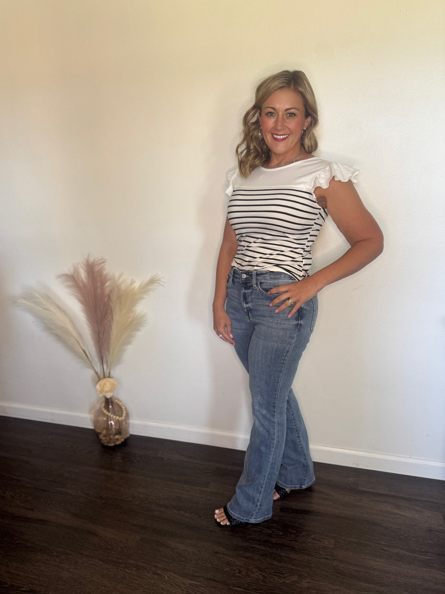 Striped Bow Tie Top