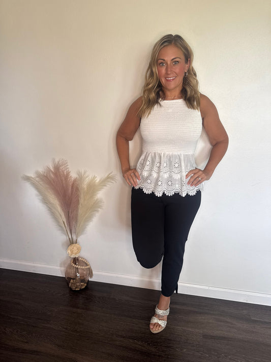 Smocked Lace Top