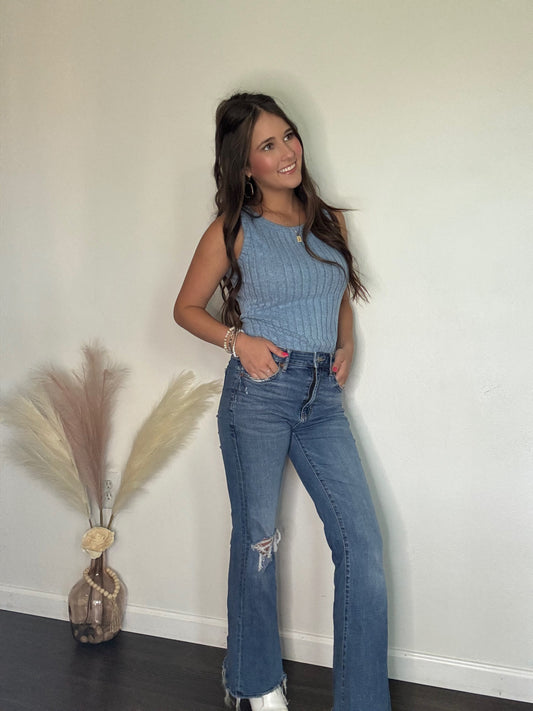 Ribbed Mineral Wash Tank Top