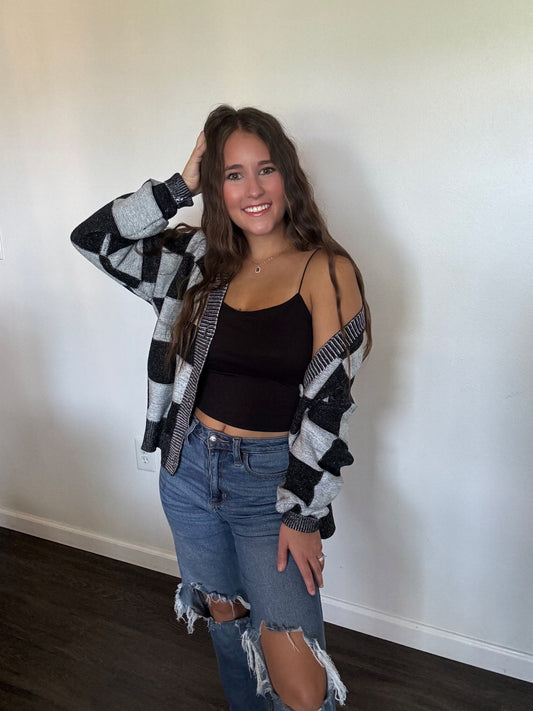Checkered Cardigan