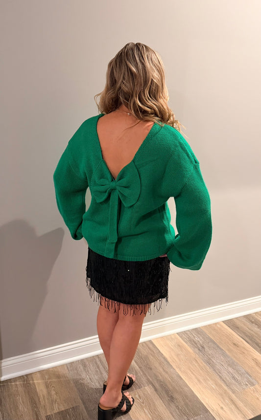Green Bow Sweater