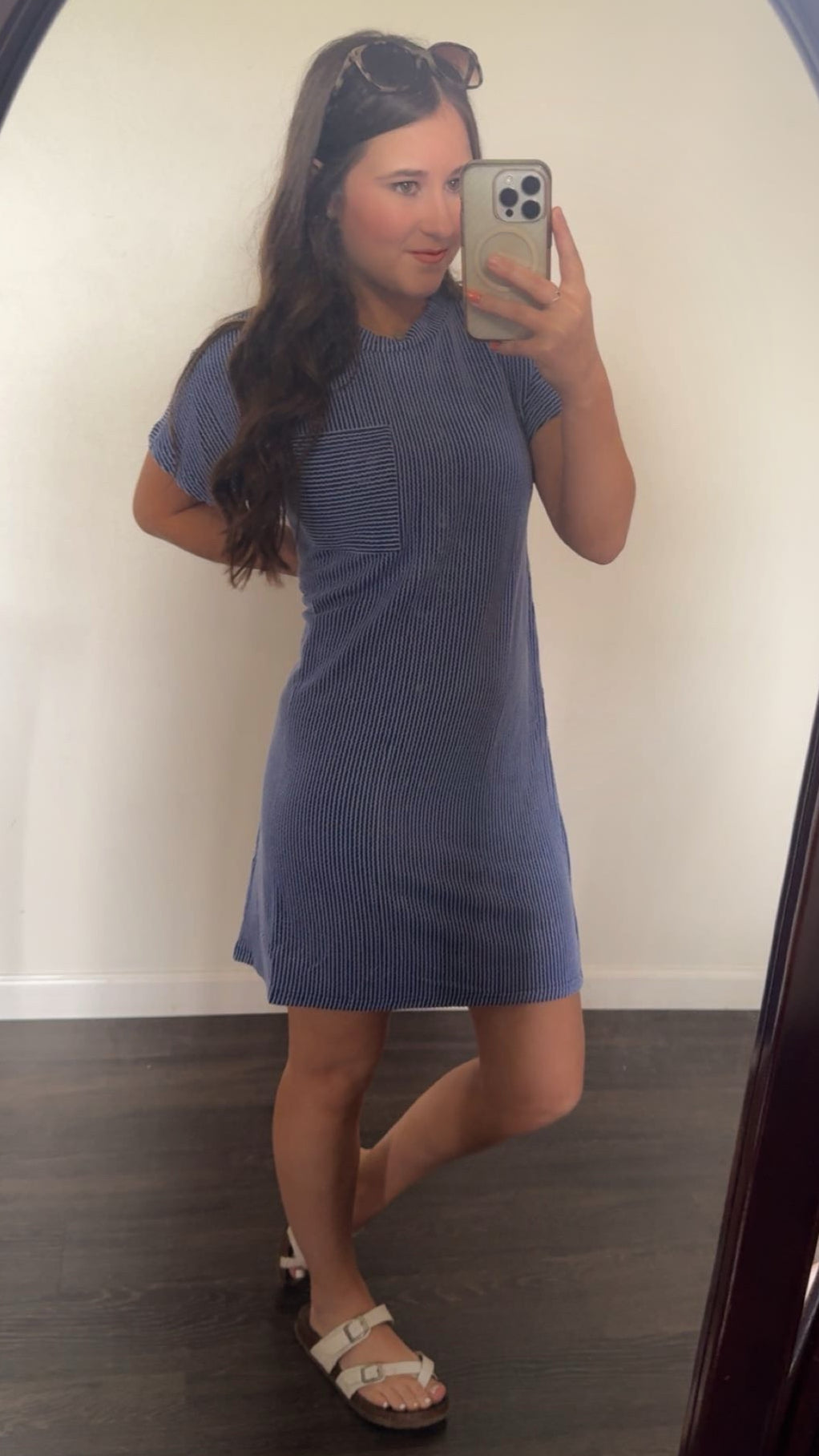 Contrast Twisted Short Sleeve Pocket Dress